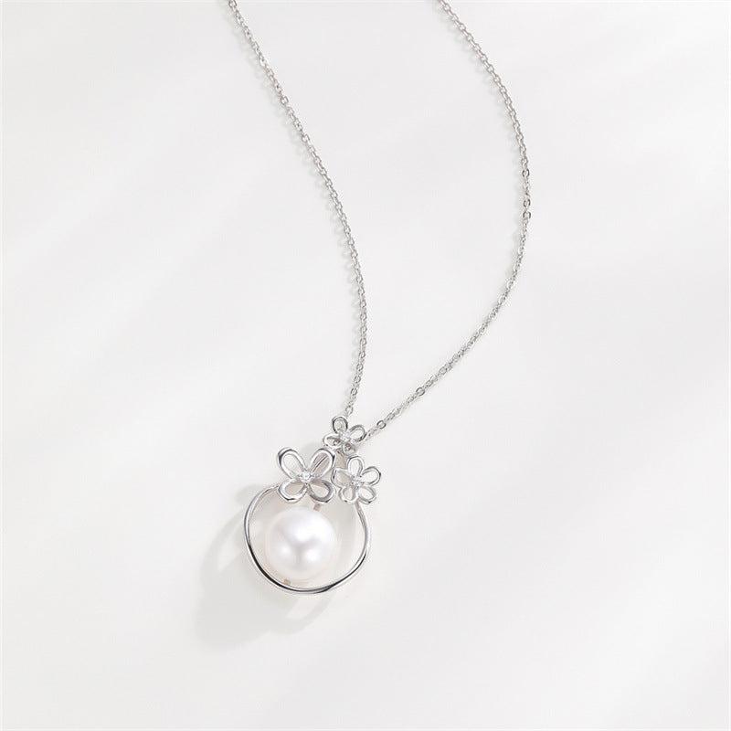 Vintage Pearl 925 Sterling Silver Women's Pendant Necklace