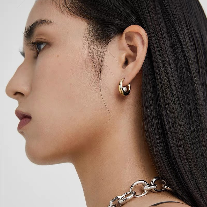 Pearl Suspended 925 Sterling Silver Women's Earrings