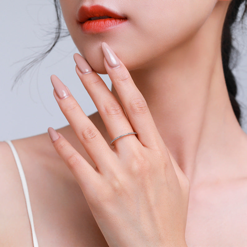 Stylish S925 Sterling Silver Zircon Ring for Women: Cold and Indifferent Style Jewelry