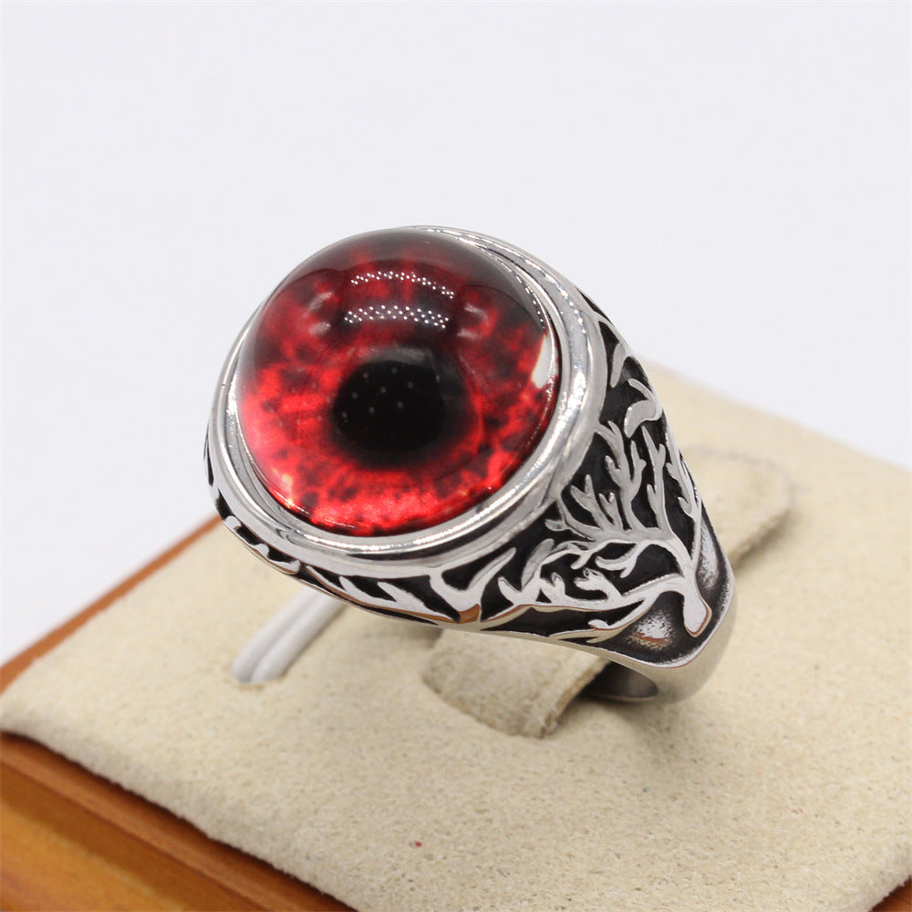 Titanium Steel Ring Unisex Vintage Life Tree Palace Style Protection Statement Jewelry Planderful