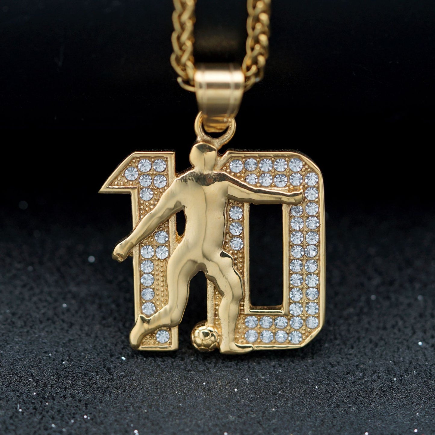 Zircon Necklace – Statement Hip Hop Pendant With Gold Plated Steel 10 For Everyday Genie Collection