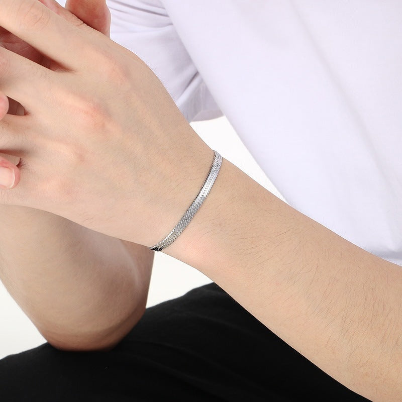 Minimalist Daily Commuter Multi-Size Blade Chain Unisex Bracelet Stainless Steel Bracelet