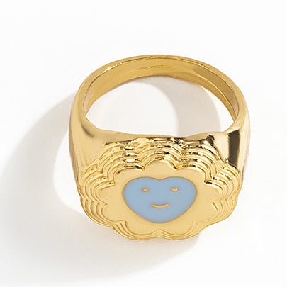 Trendy Heart & Smiley Face Ring - Vienna Verve Collection