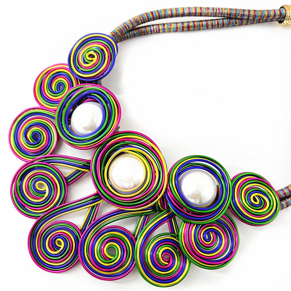 Planderful Savanna Rhythms Necklace and Earrings Set – Elegant Handmade Design