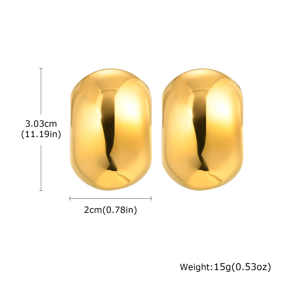 Gold-Tone Sculptural Stud Earrings — Multiple Styles
