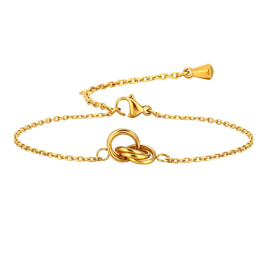 Women's Stainless Steel Batch Corner Cross Chain Interlocking Bracelet
