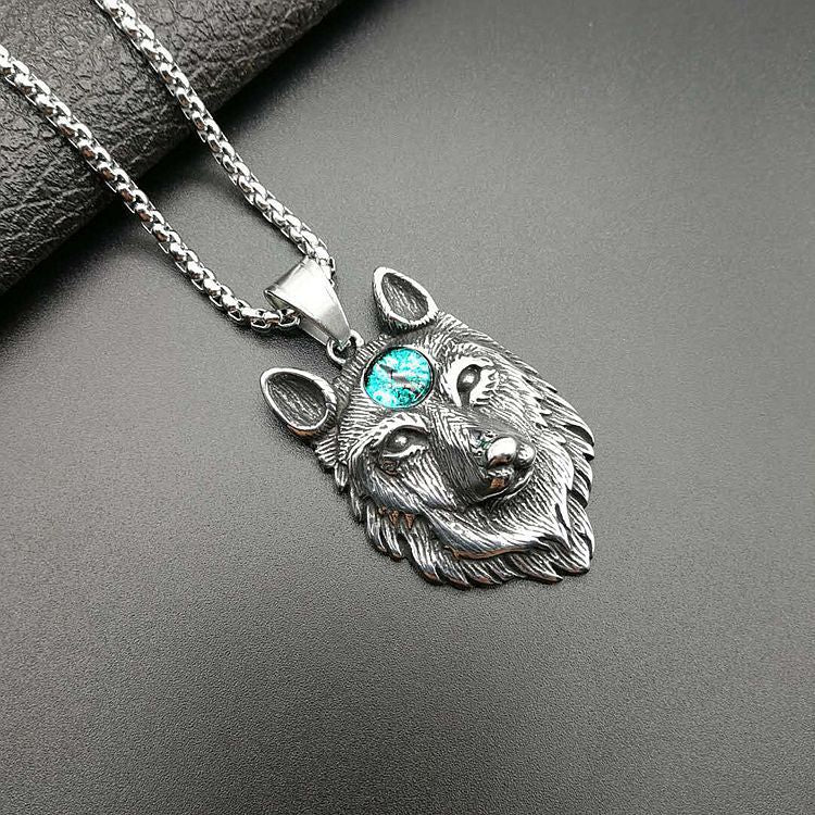 Steel Necklace – Vintage Viking Wolf Totem Design For Men With Bold Celtic Style By Planderful