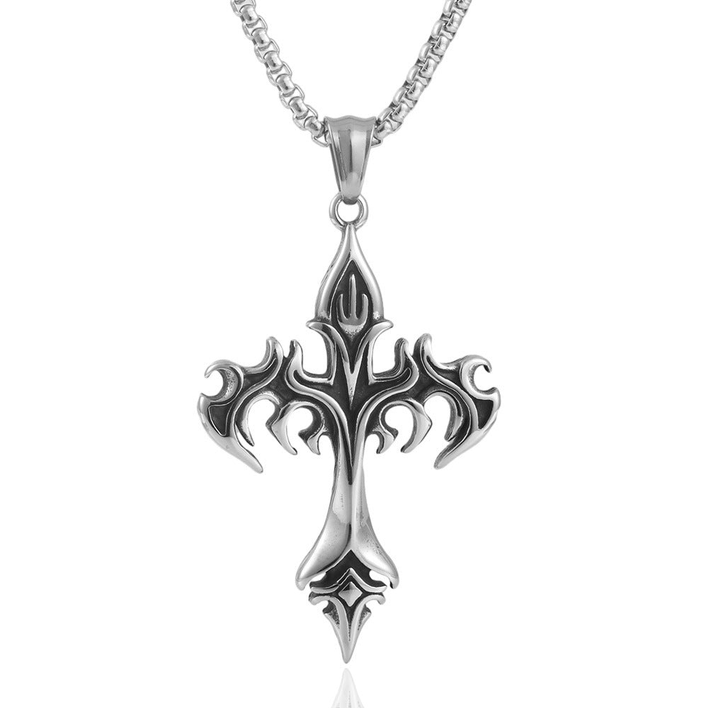 European And American Stainless Steel Cross Pendant For Men