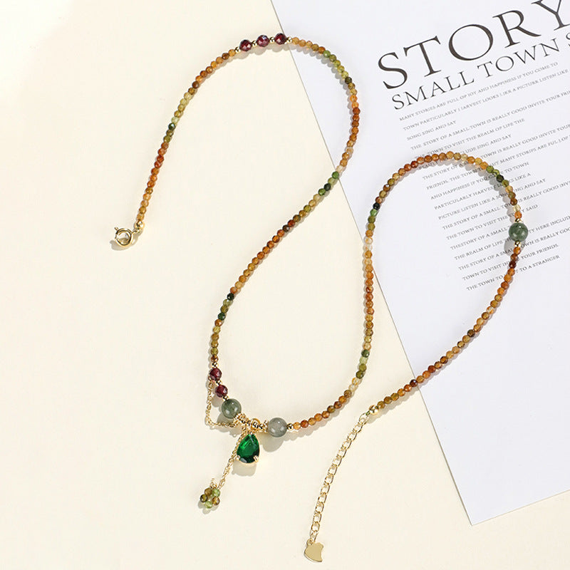 Amethyst Tourmaline Heart Triple-Wrap Convertible Necklace & Bracelet