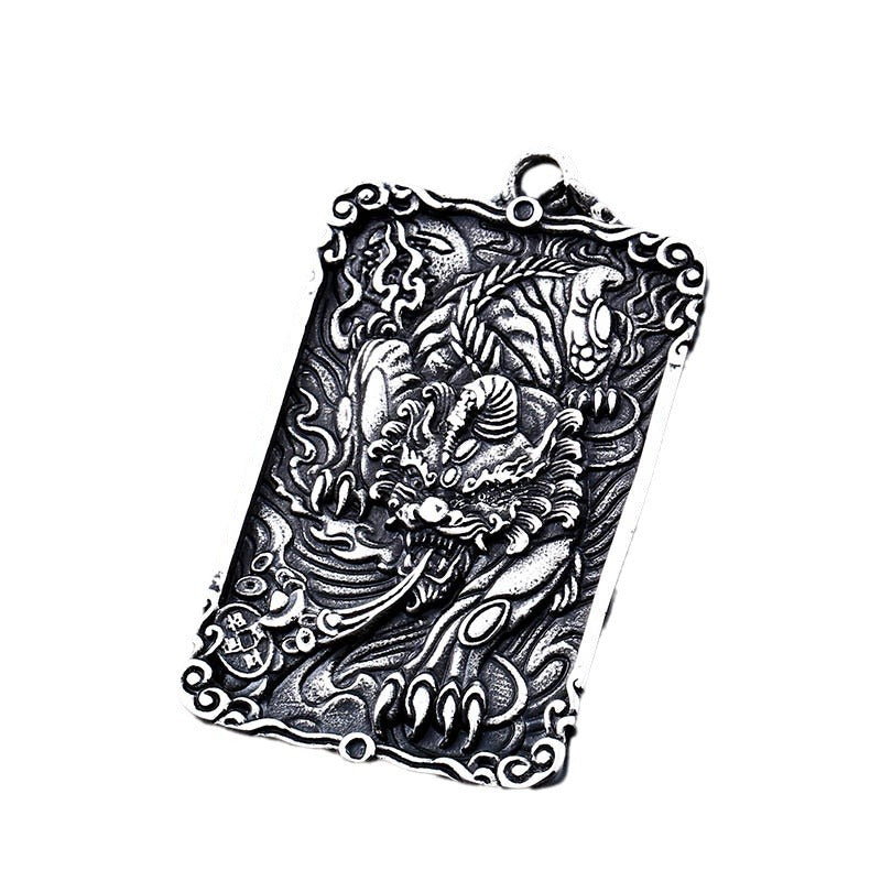 Retro Unicorn Koi Titanium Steel Pendant for Men - Cross-Border European and American Design