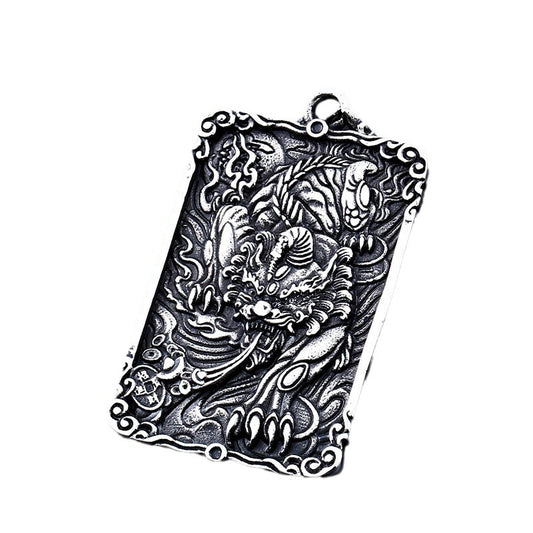 Retro Unicorn Koi Titanium Steel Pendant for Men - Cross-Border European and American Design