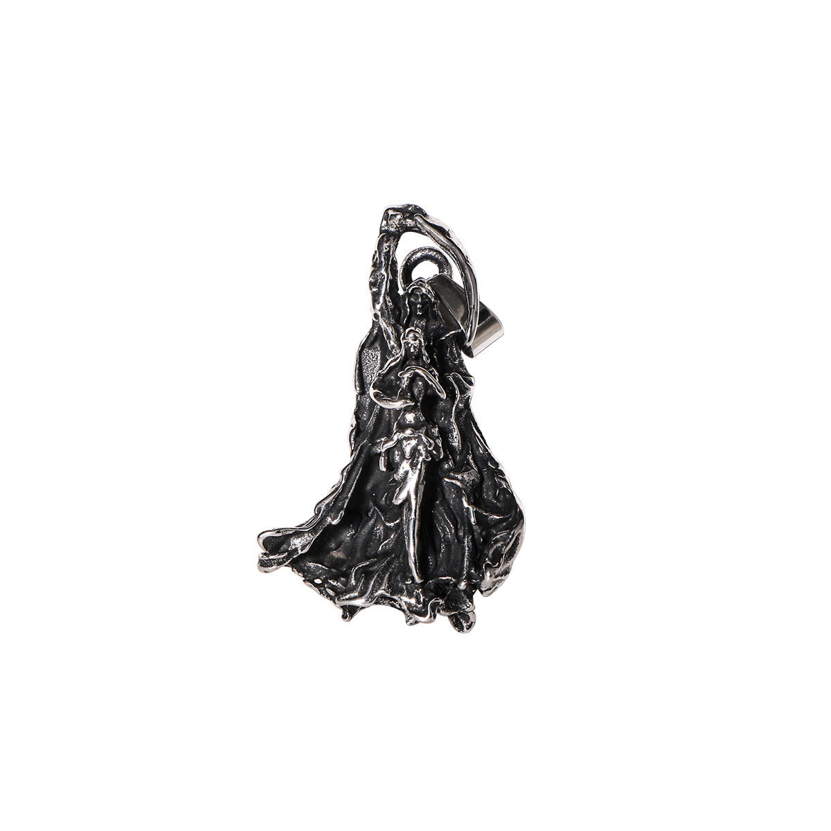 Stainless Steel Casting Men's Necklace Pendant Right Travel Death Sickle Skull Pendant