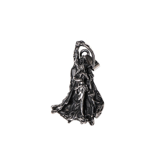 Stainless Steel Casting Men's Necklace Pendant Right Travel Death Sickle Skull Pendant