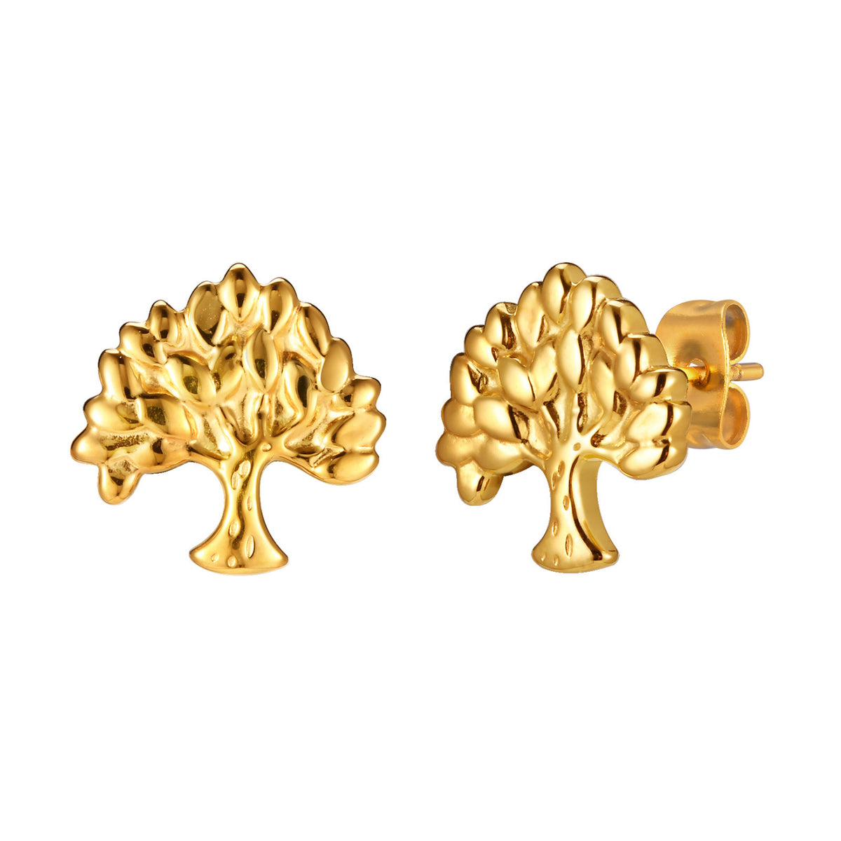 Sculptural Gold-Tone Stainless Steel Earrings