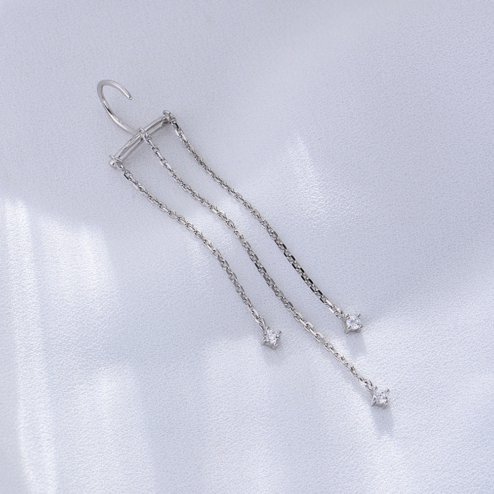 Style Long Earrings S925 Sterling Silver Chain Fringed Earrings High Quality