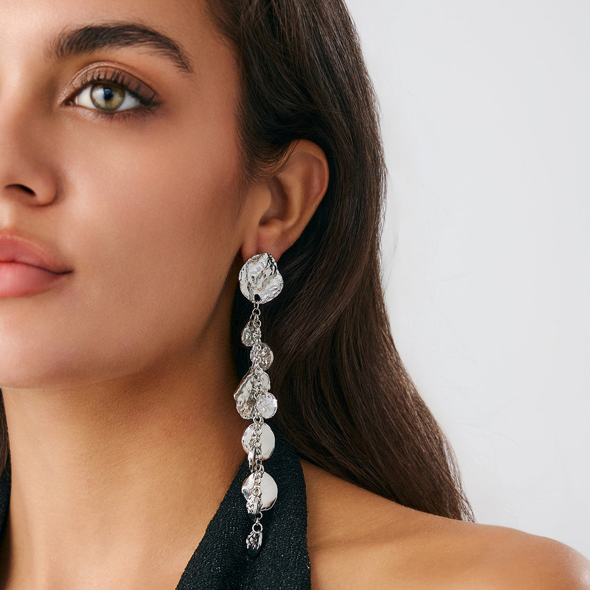 Planderful Vienna Verve Statement Fringe Earrings For Women With Sequined Disc Beads