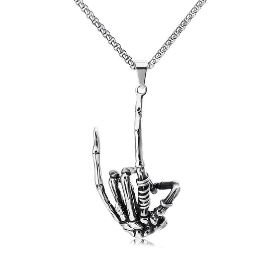 Gothic Skull Stainless Steel Men's Pendant Necklace