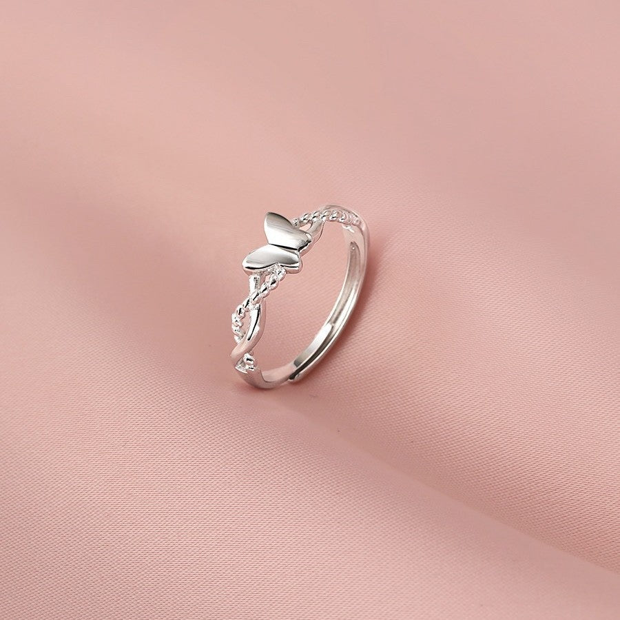 Planderful Everyday Genie Ring – Personalized Silver Butterfly and Cross Design