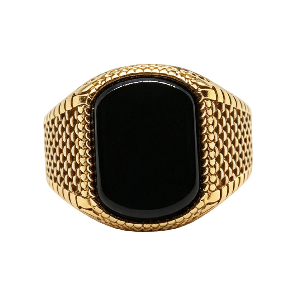 Knight Gemstone Titanium Steel Ring