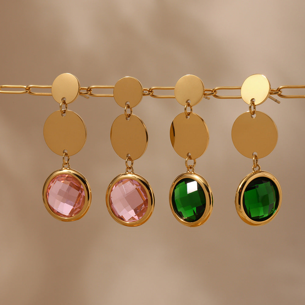 Planderful Genie Fringed Glass Disc Earrings Women