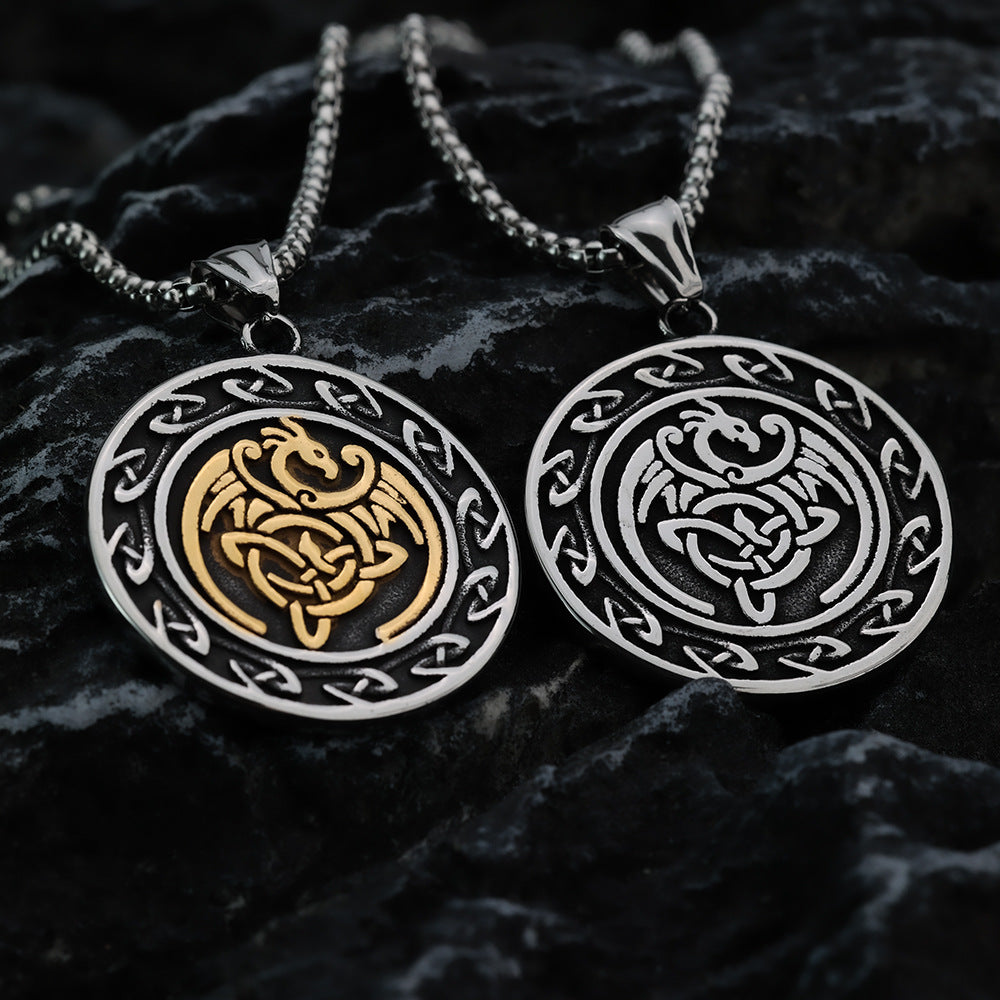Vintage Stainless Steel Men's Pendant Necklace
