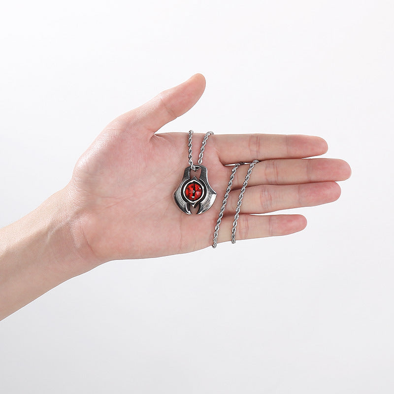 Planderful Bold Evil Eye Pendant For Men Titanium Steel