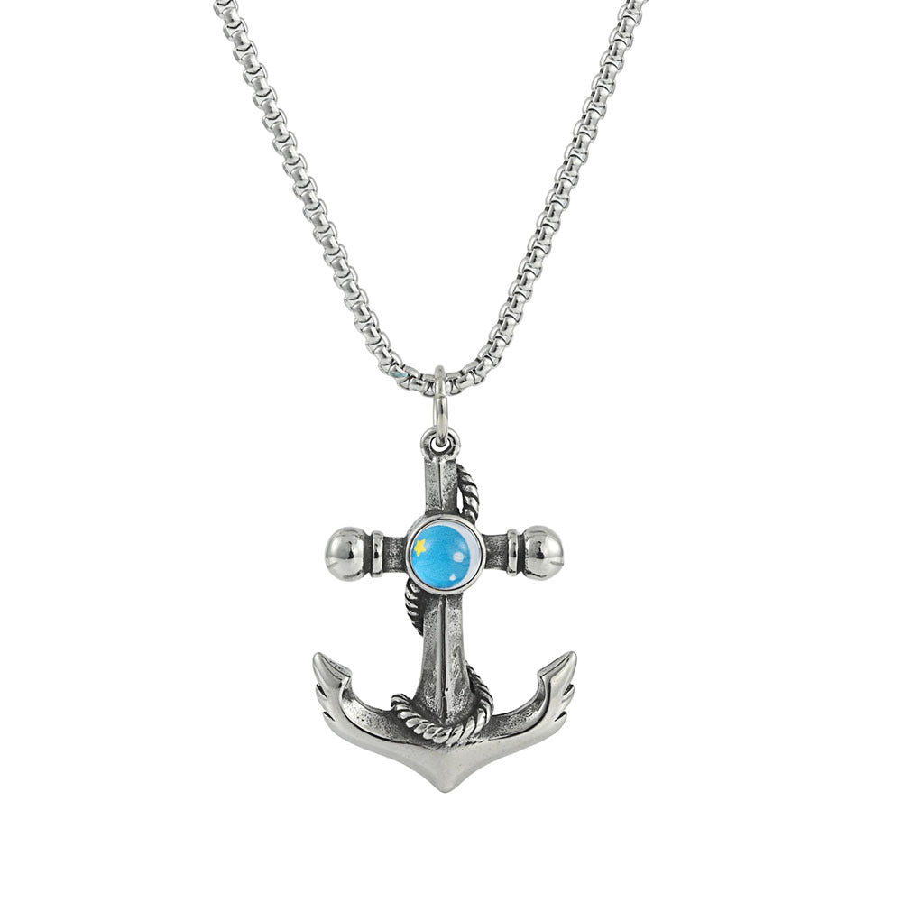 European and American Stainless Steel Anchor Pendant for Men