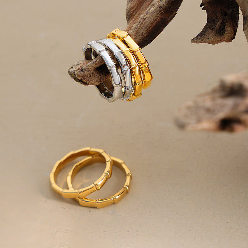 Bamboo Stackable Ring with Timeless Medieval Charm