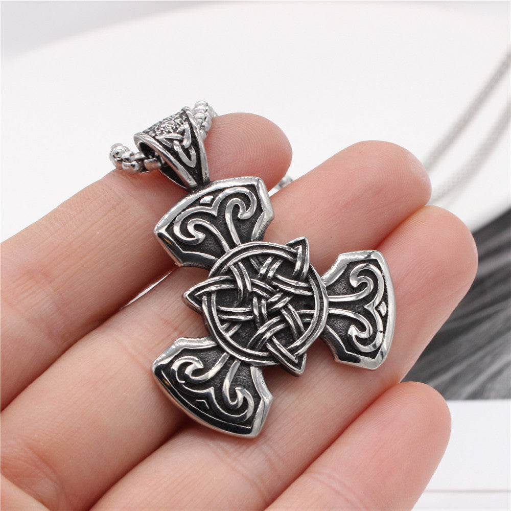 Planderful Celtic Knot Pendant Durable Titanium Steel Unisex Nordic Viking Jewelry For Men And Women