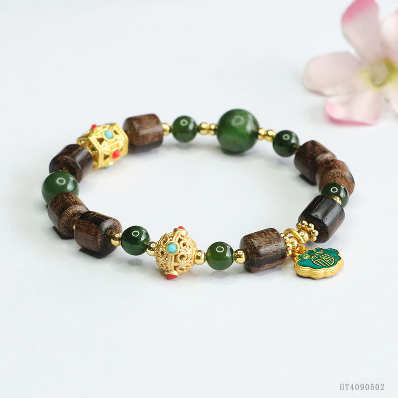 Hetian Jade Agarwood Bracelet