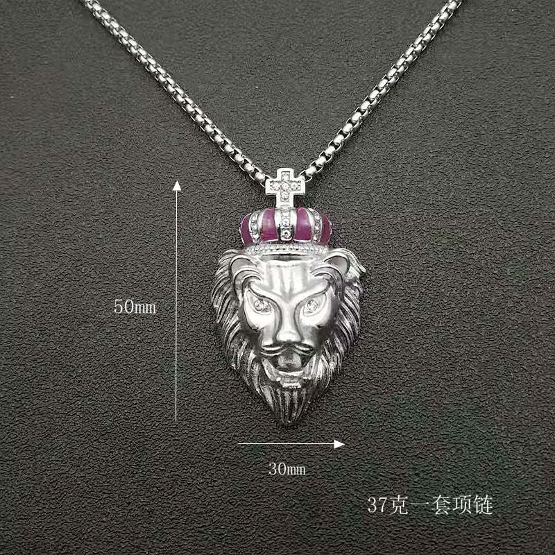 Gold-Plated Stainless Steel Necklace – Elegant Lion Head