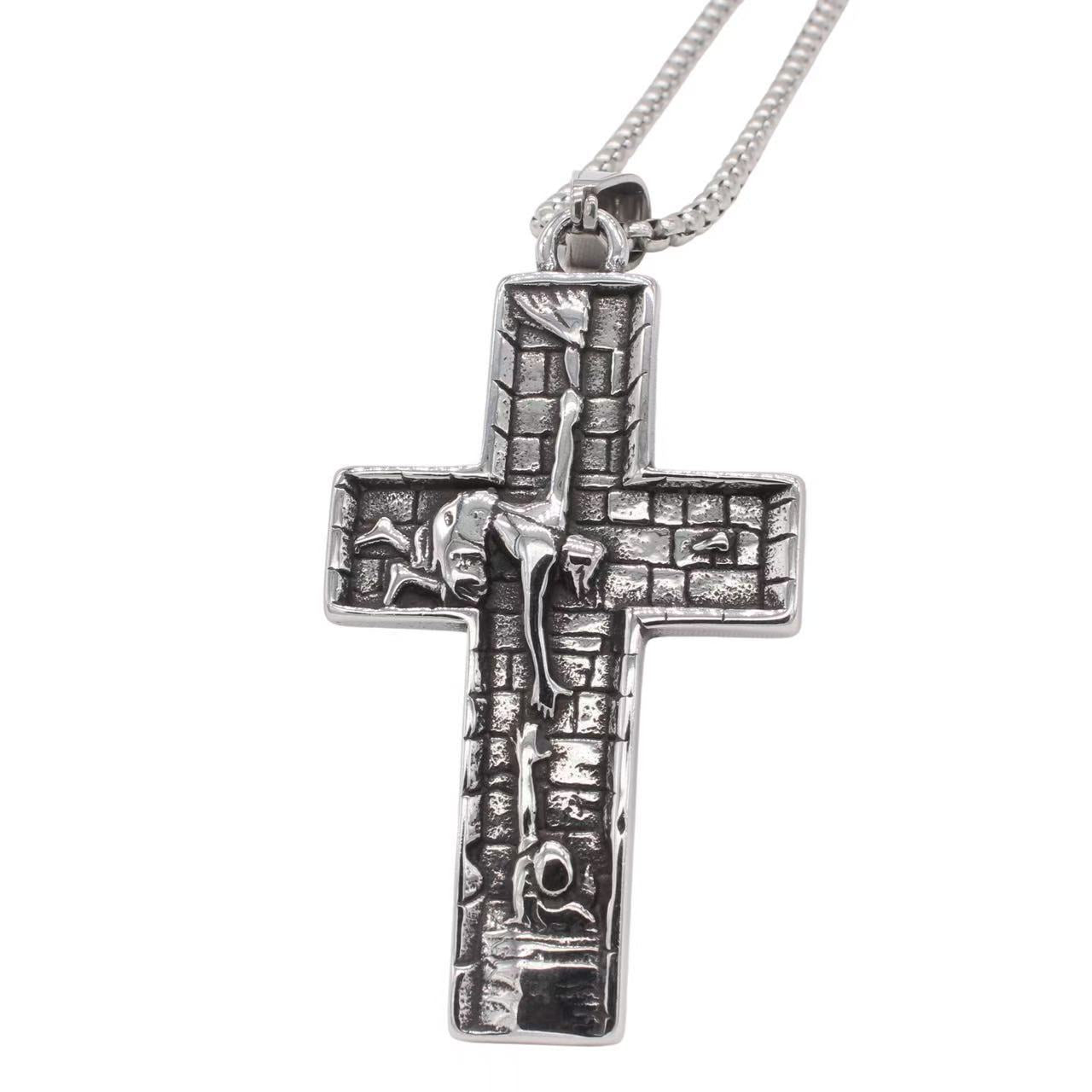 Planderful Cross Pendant Titanium Steel Unisex Durable Retro European American Style