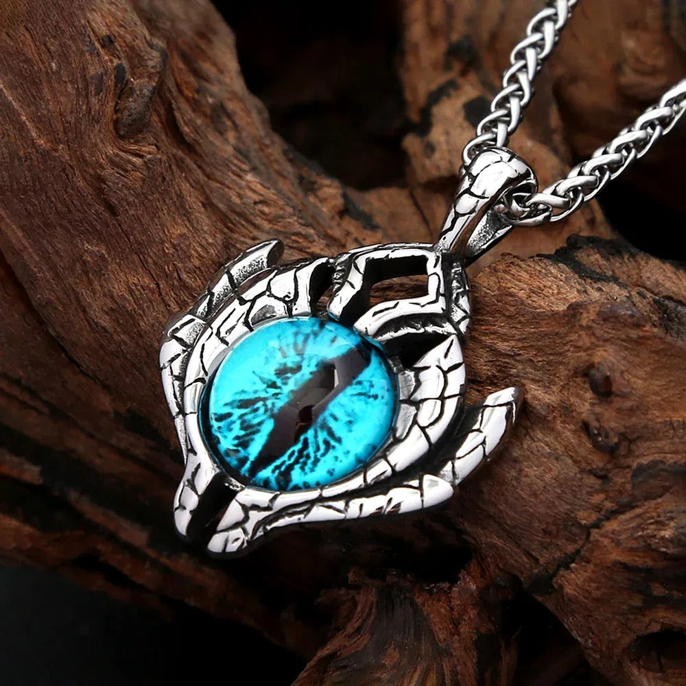 Vintage Evil Eye Stainless Steel Men's Pendant Necklace