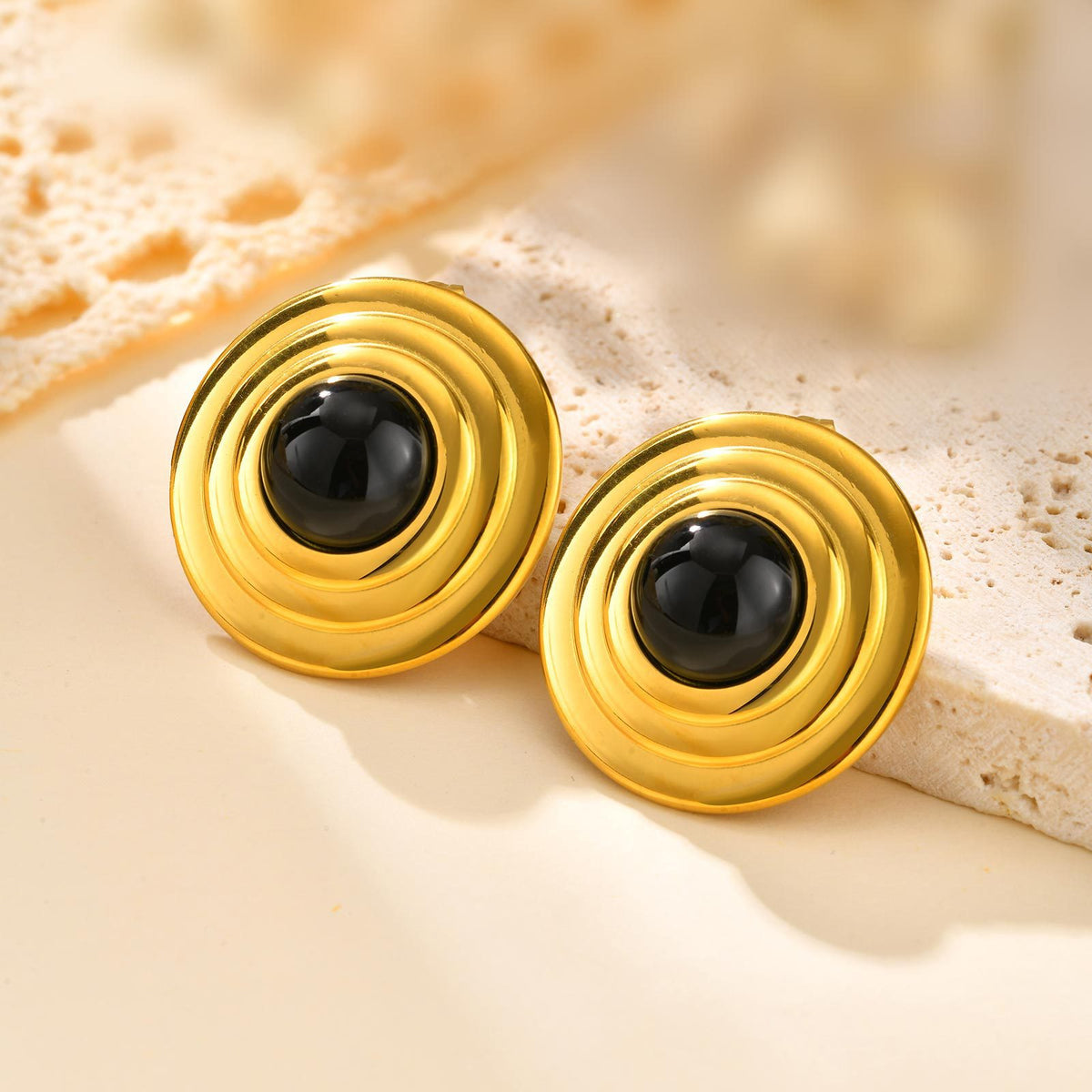 Stainless Steel Vintage Black Earrings