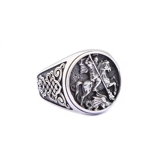 Planderful Stainless Steel Ring For Men Nordic Viking Celtic Knot Riding Ring Durable Masculine Jewelry