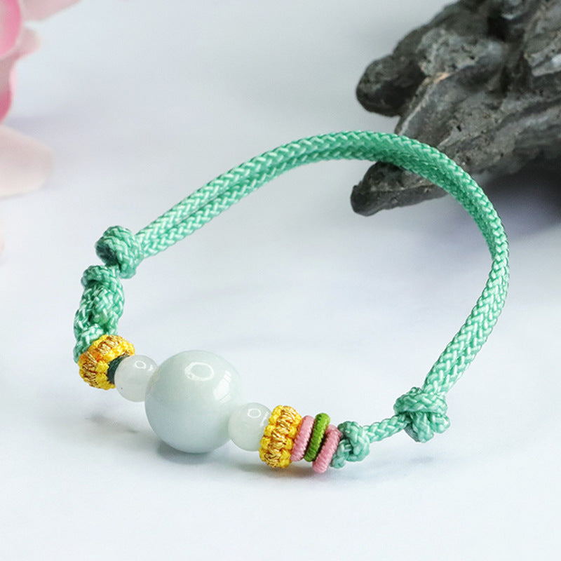Jade Beaded Bracelet for Men and Women with Natural Sterling Silver