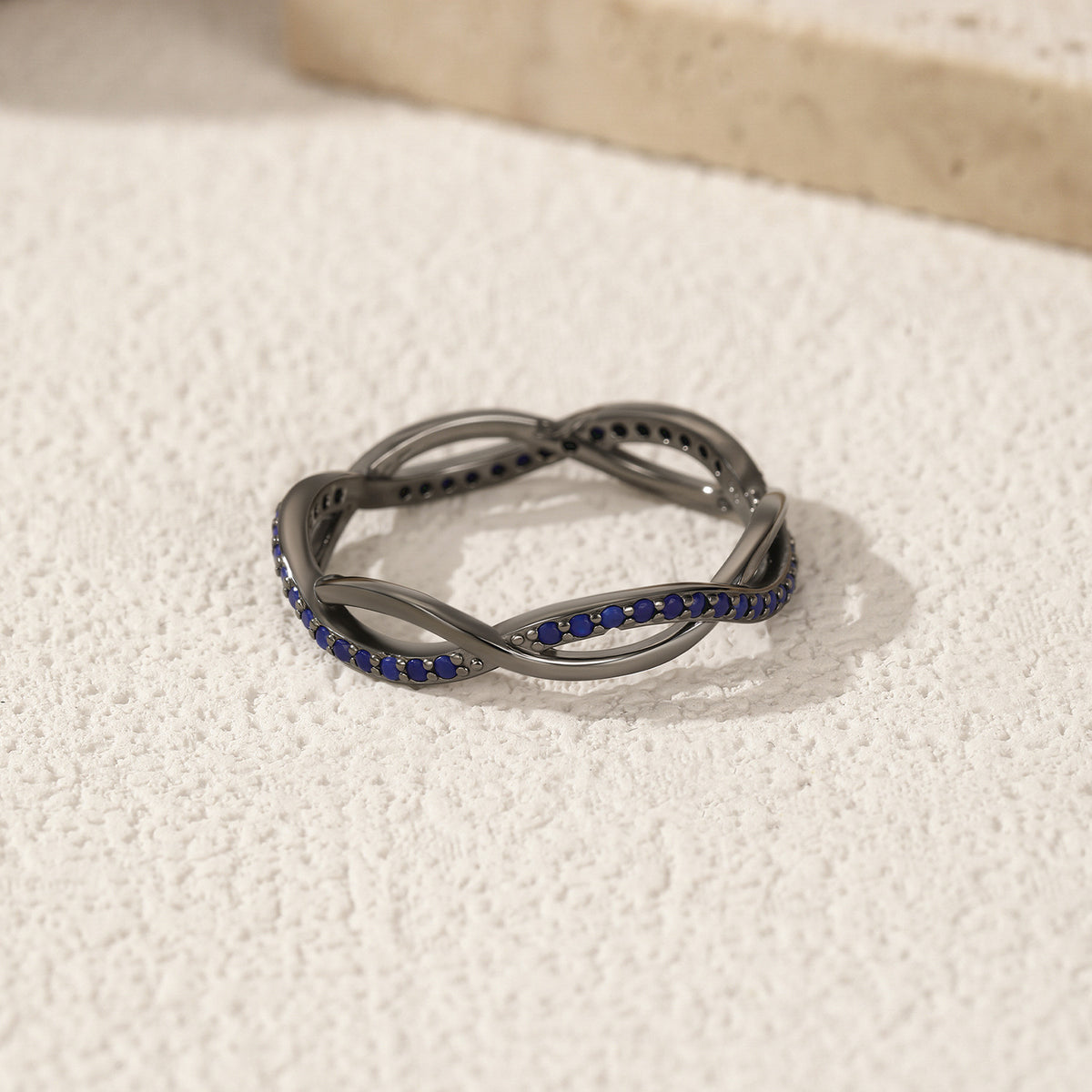 925 Sterling Silver Interwoven Pavé Zircon Ring