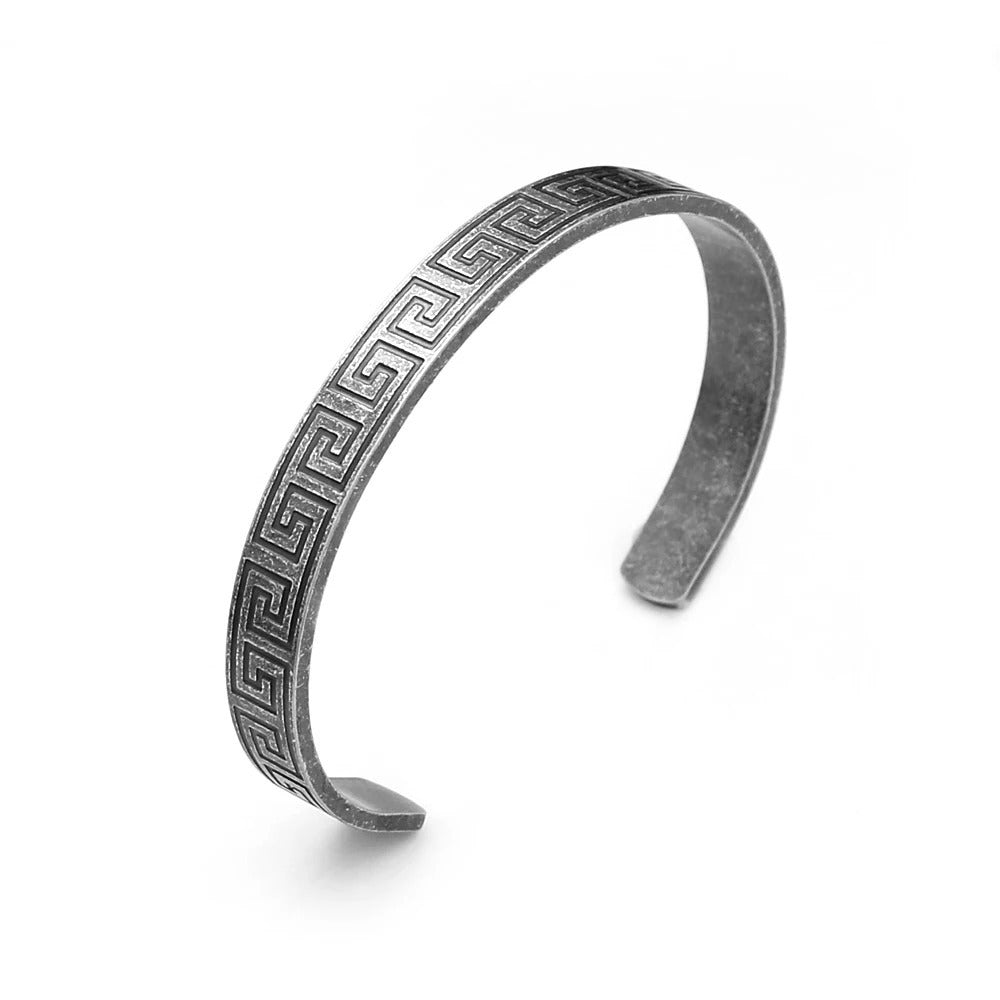 Engraving Texture Stainless Steel Men's Bracelet