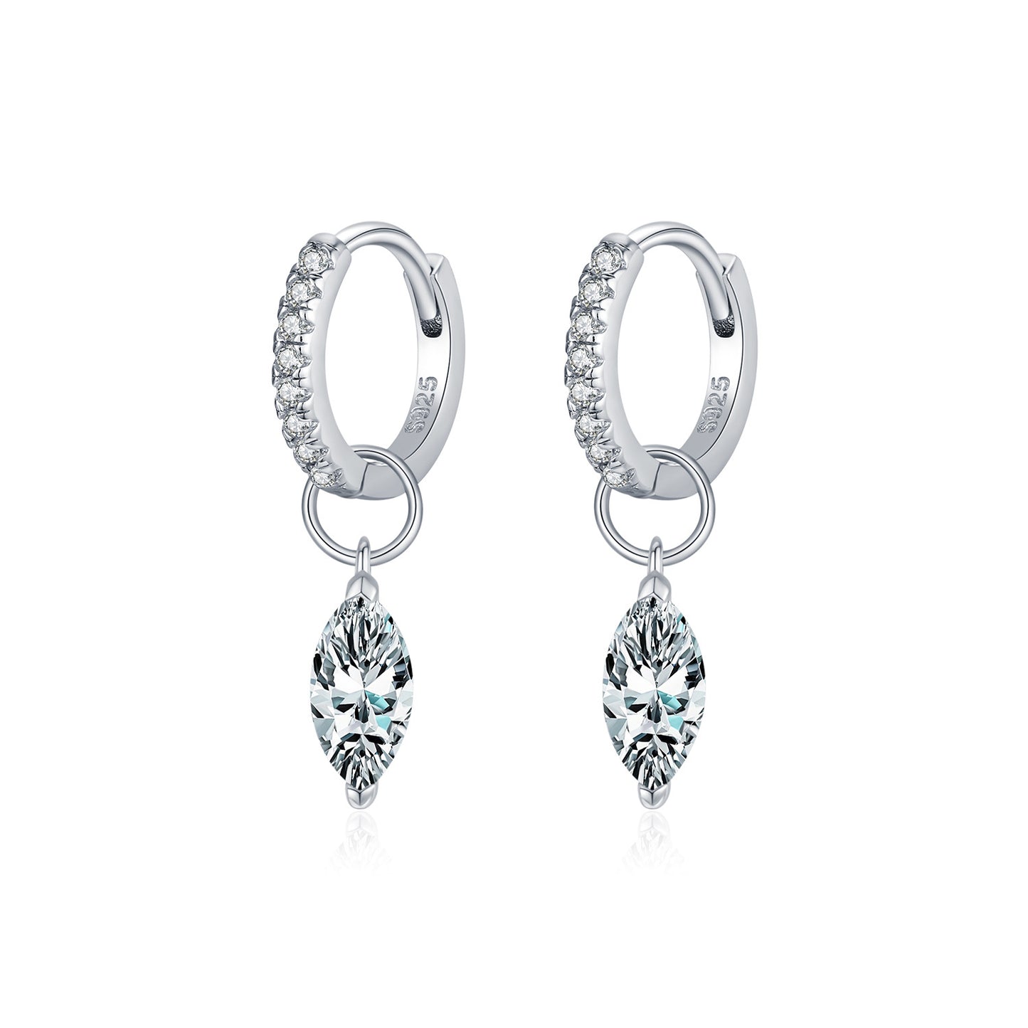 Planderful Moissanite Sparkling Earrings – Dazzling Water Droplet Design