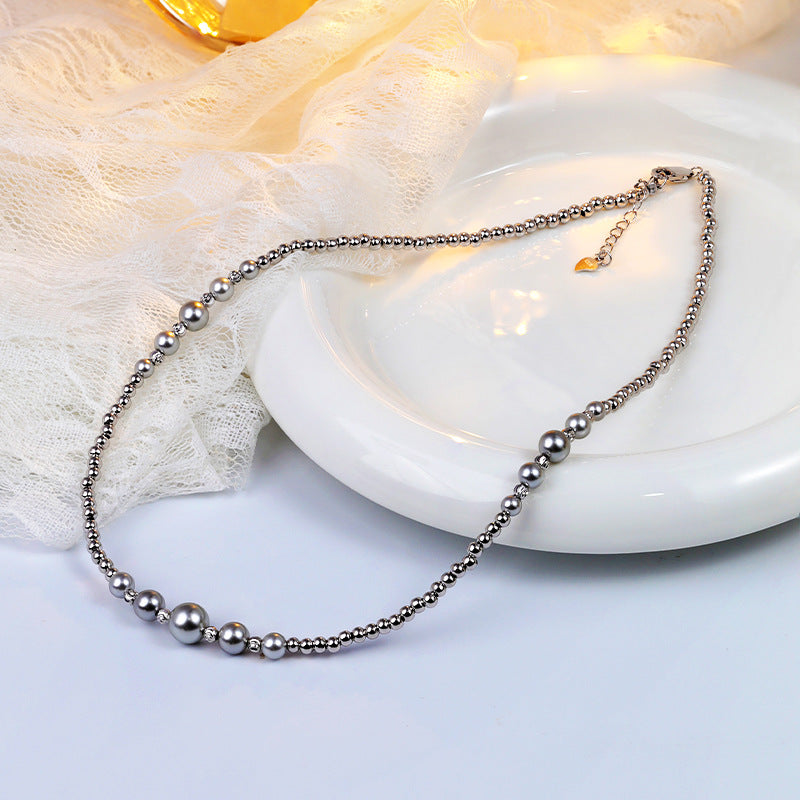 S925 Sterling Silver Freshwater Pearl Gypsy Necklace