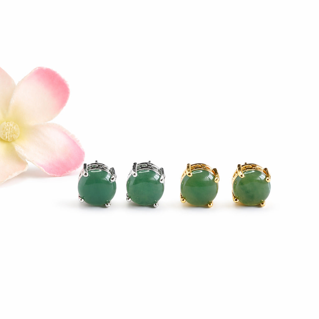 Blue-Water Jadeite Stud Earrings