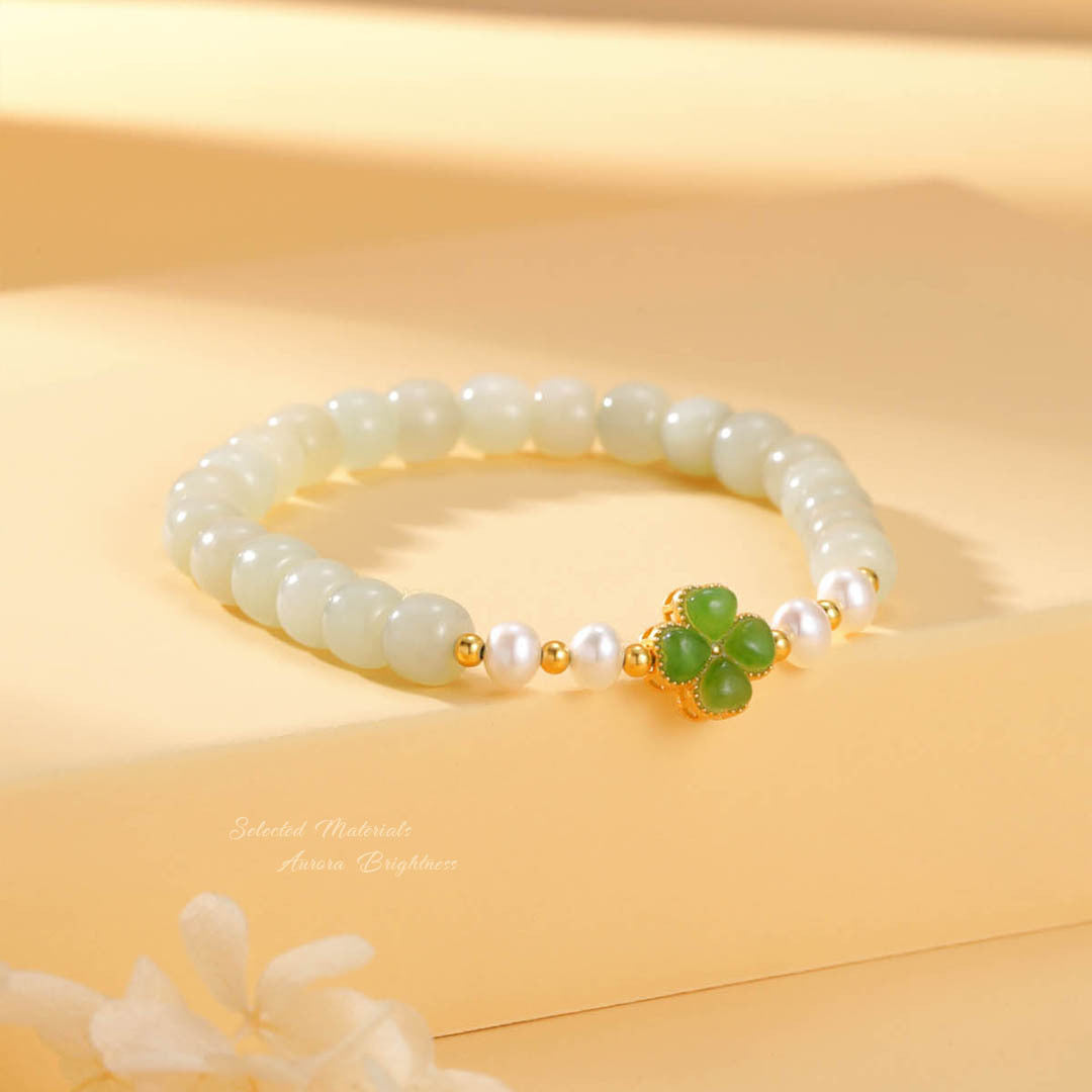 Clover Pearl 925 Sterling Silver Bracelet