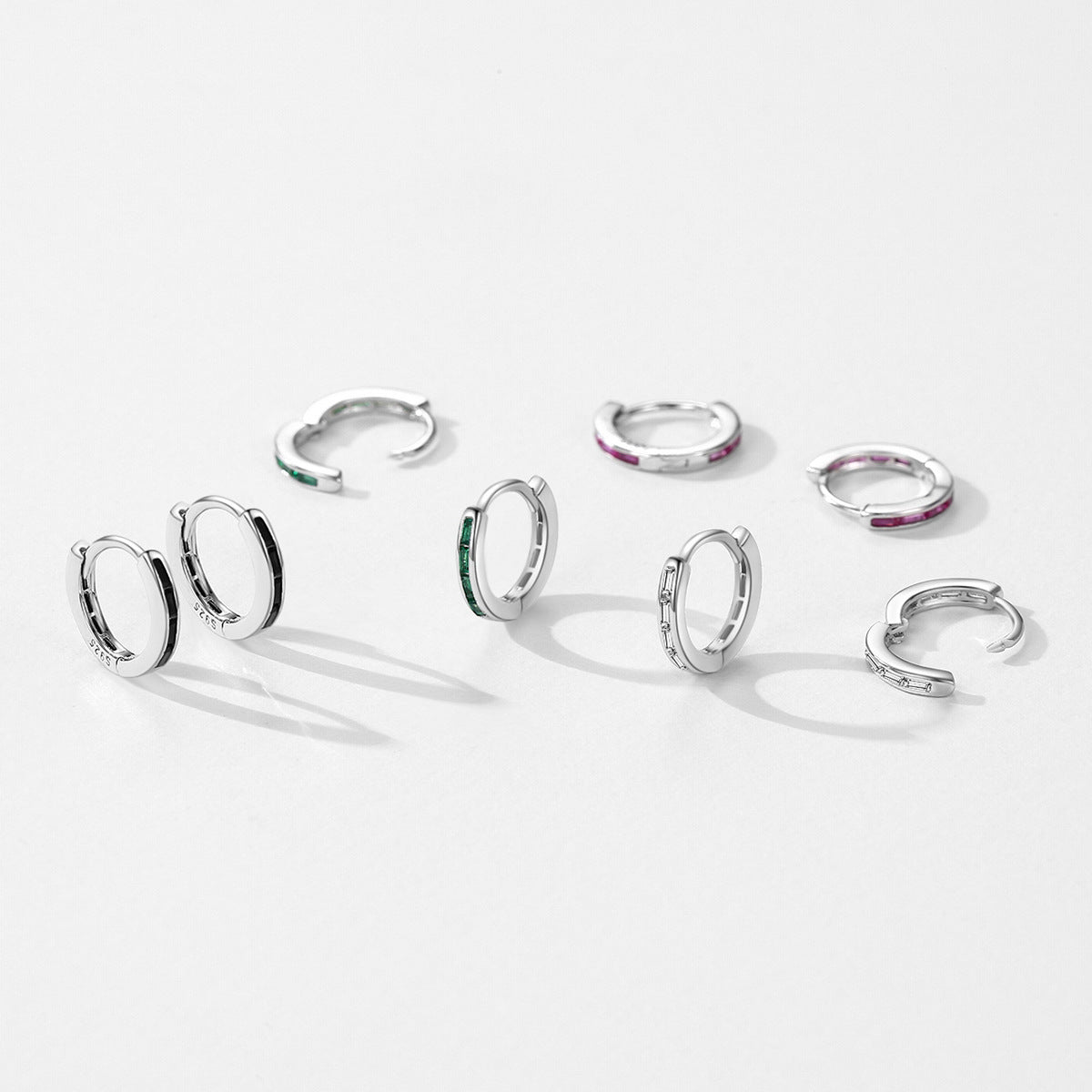 925 Sterling Silver Colored Zircon Earrings