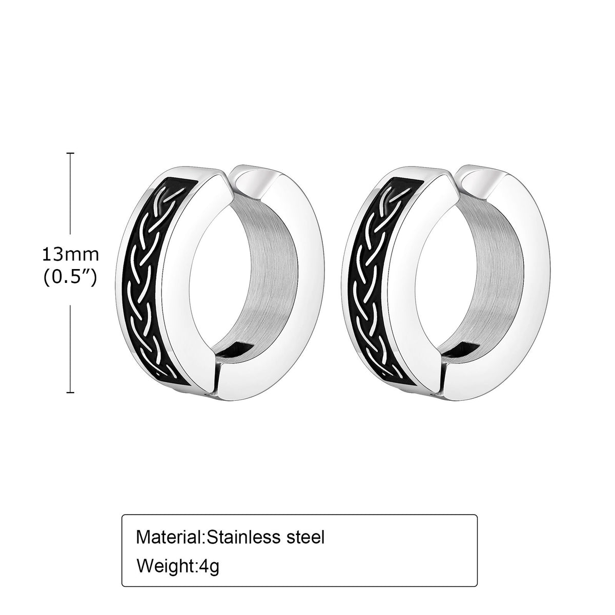 Modern Silver-Tone Stainless Steel Earrings