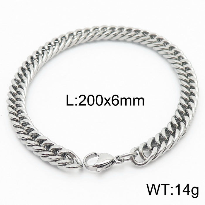 Cool Men's Titanium Steel Does Not Fade Lobster Buckle Bracelet Girls Niche Bracelet A