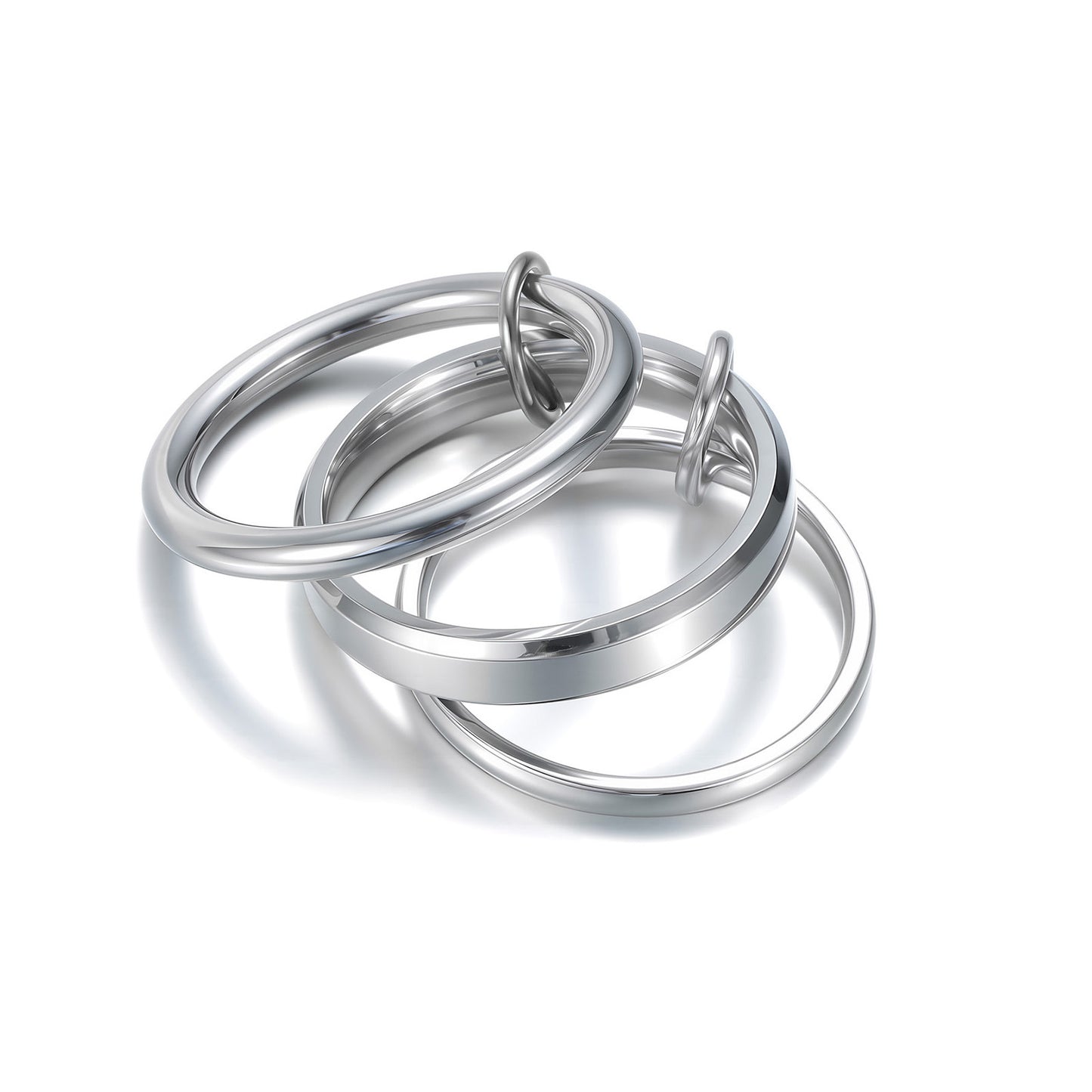 Planderful Stacked Rings Titanium Steel Unisex Everyday Wear