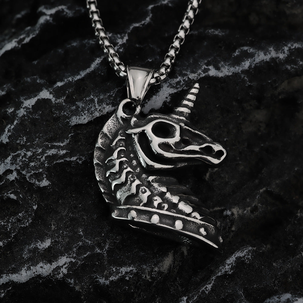 Hip Hop European And American Neckwear Unicorn Pendant Necklace