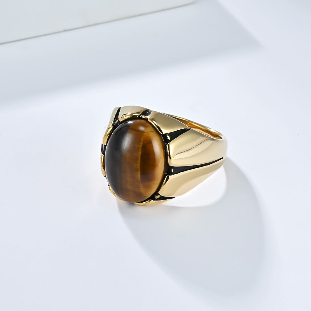 Tiger's Eye Ring – Vintage Everyday Steel