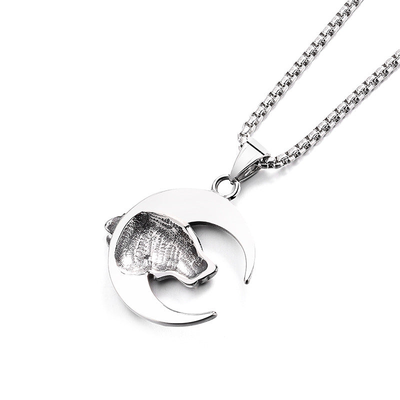 Steel Necklace – Vintage Wolf Head Pendant