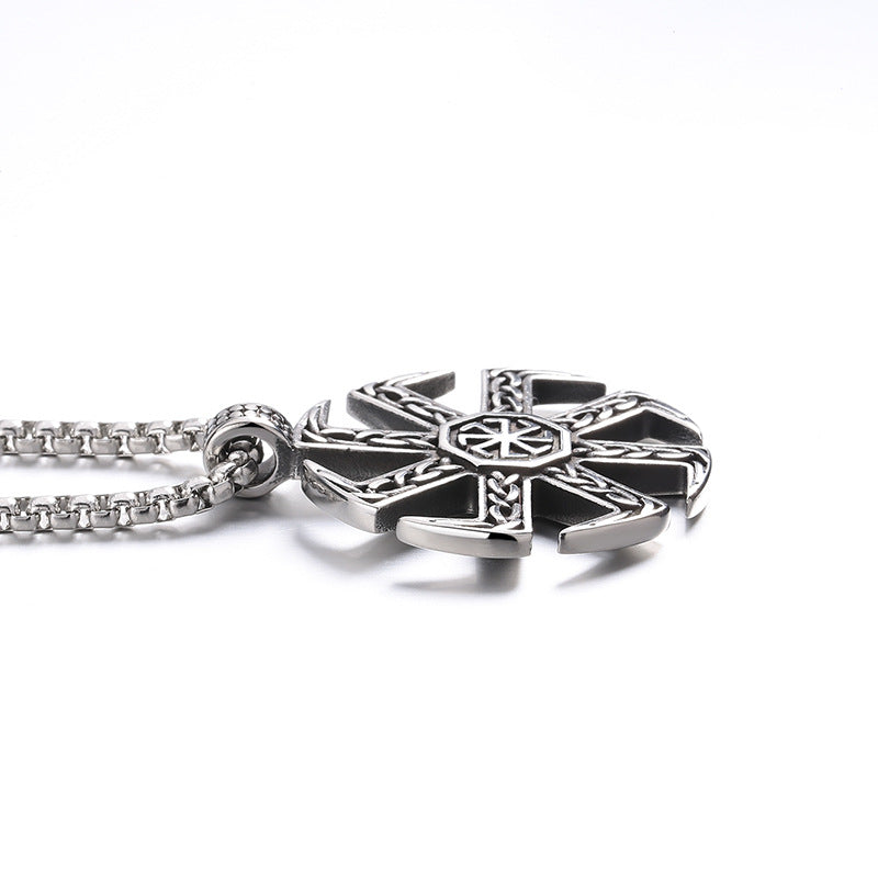 Steel Necklace – Statement Talisman Pendant